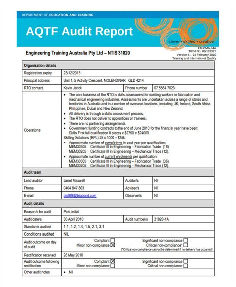 9 Engineering Audit Report Templates Docs PDF Word