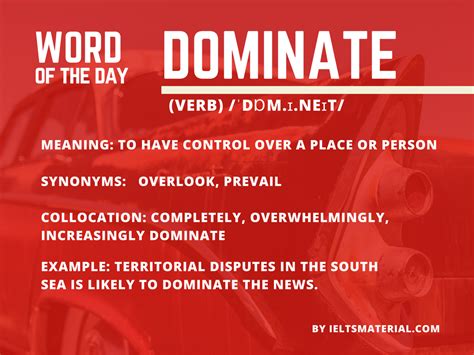 Dominate Word Of The Day For Ielts Speaking And Writing