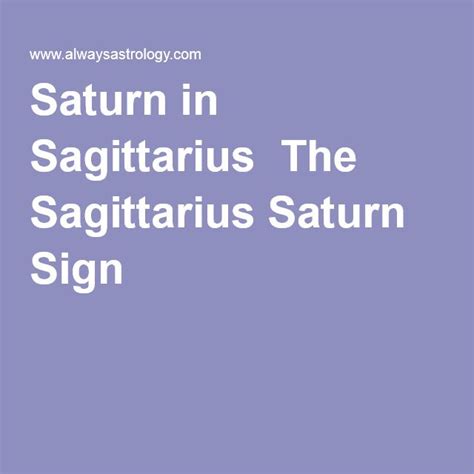 Saturn In Sagittarius The Sagittarius Saturn Sign Saturn Sign