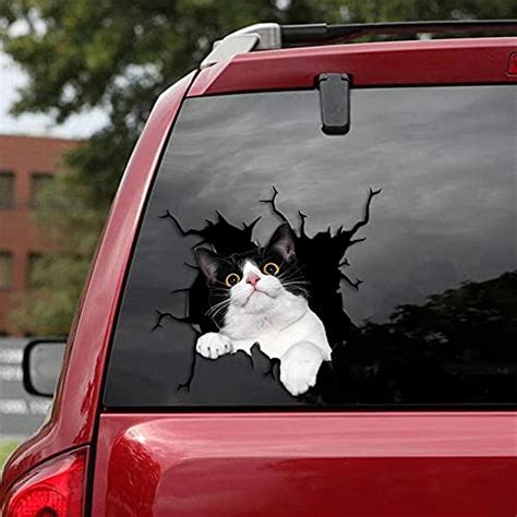 LiuXunJU Tuxedo Cat Car Decals, Funny Animal Waterproof Vinyl Sticker ...