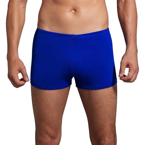 Leshang Mens Swimming Boxers Trunks Drawstring Swim Shorts Males