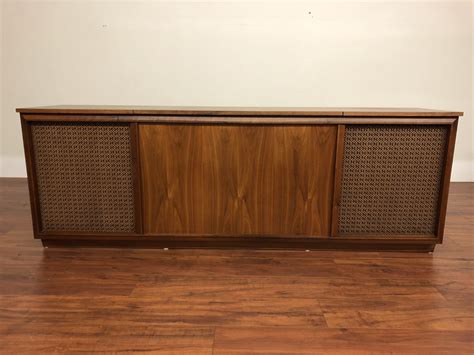 Sold Barzilay Design Two Walnut Stereo Console Modern To Vintage