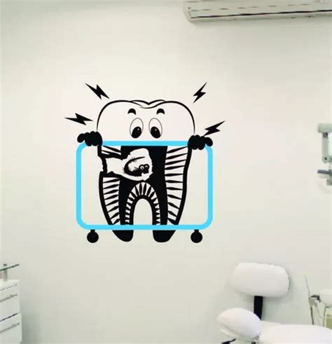 Vinilo Decorativo Consultorio Dental Dentista Muela 70x70cm Sticker De