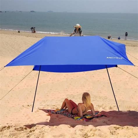 Plage Tente Portable Canopy Pare Soleil Abri X M Bleu Cdiscount Jardin