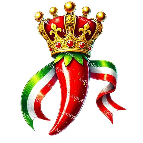 royal chili pepper clipart italian flag ribbon  crown transparent