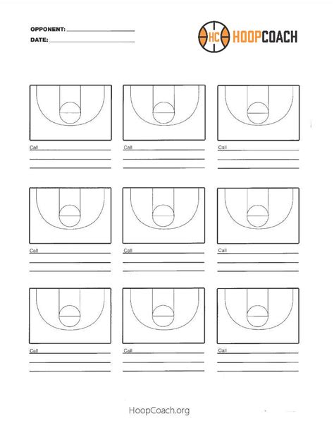 Basketball Court Diagram with Nine Courts - Hoop Coach