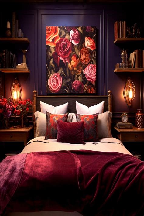 Elegant Dark Cozy Bedroom Ideas For A Romantic Ambiance With Floral Accents Dark Cozy Bedroom