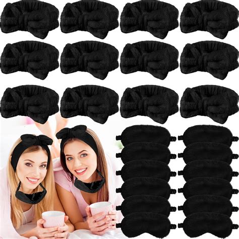 Amazon Jexine Pcs Spa Headband Plush Sleep Eye Mask Bulk Bow