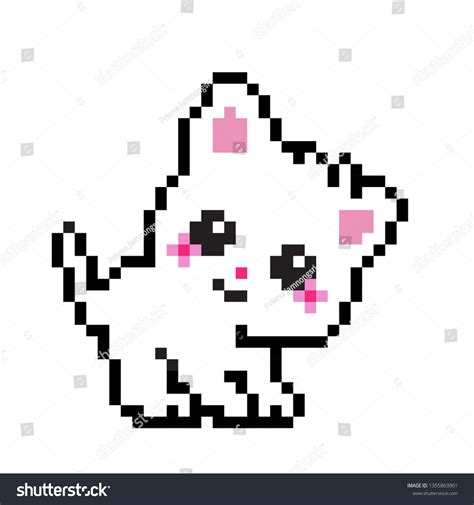 Pixel Art Cat Stock Vector Royalty Free 1355863901