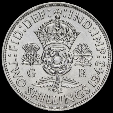 George Vi Silver Two Shilling Coin Florin G Ef