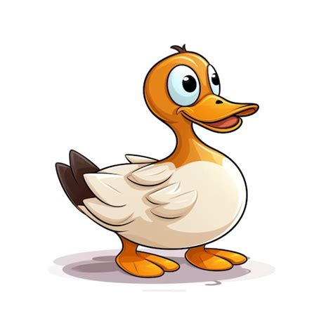 Premium Ai Image Duck 2d Cartoon Vector Illustration On White Background