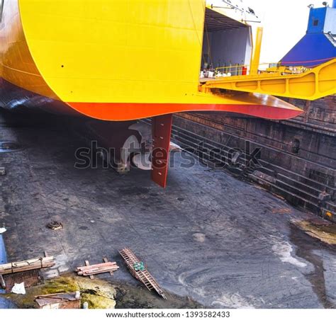 big yellow roro vessel  dry stock photo  shutterstock