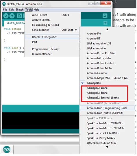 Atmega32A Microcontroller Programmed using Arduino Ide