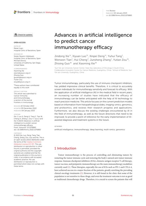 PDF Advances In Artificial Intelligence To Predict Cancer