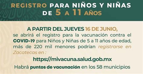 Inicia Registro De Vacunaci N Anticovid Para Ni Os De A A Os