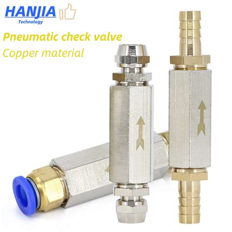 Pneumatic Check Valve 6mm 8mm 10mm 14 Od Hose One Way Valve Air Gas Single Way Brass Valve Air