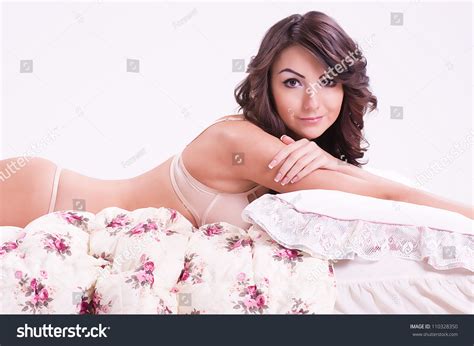Sexy Beautiful Brunette Girl Bed Stock Photo Edit Now 110328350