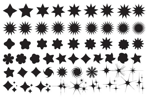 Star sparkle icon. Christmas stars icons. Futuristic shapes. Flashes ...