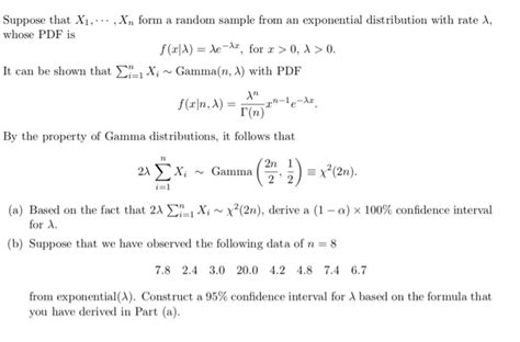 Solved Suppose That X1 Xn Form A Random Sample From An Chegg