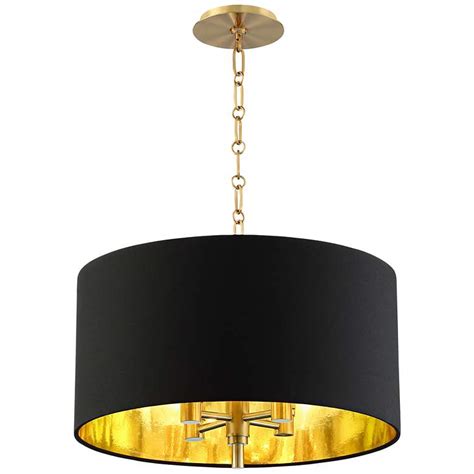 20 Wide Warm Gold Pendant Light With Black Shade 42e61 Lamps Plus