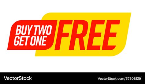 Buy Two Get One Free Bogo Template Voucher Vector Image