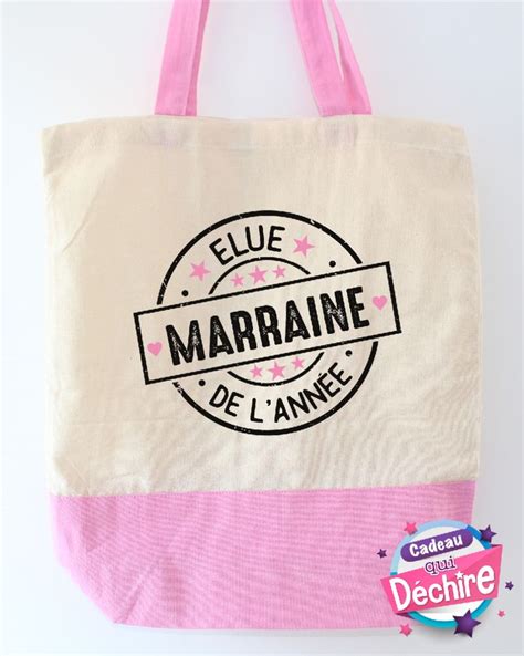 Sac Tote Bag Coton Sac Cabas Avec Soufflet Cadeaux Marraine