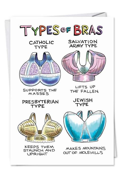 Bra Types Funny Birthday Card