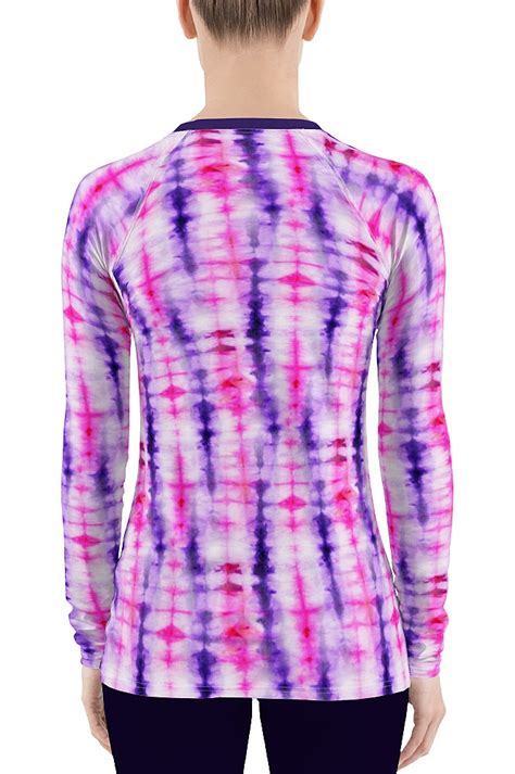 Retro Tie Dye Long Sleeve Rash Guard For Women Sporty Chimp Legging Workout Gear And More