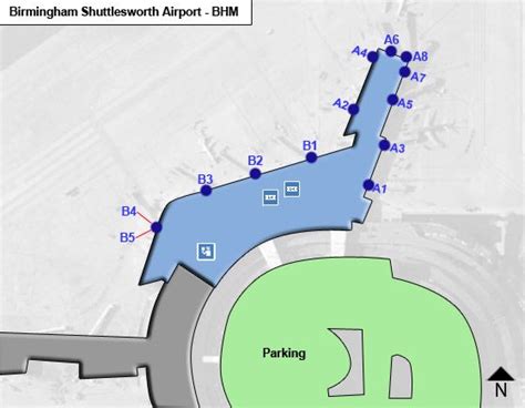 Birmingham Shuttlesworth BHM Airport Terminal Map