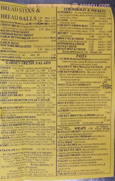 Menu at Grand Valley House of Pizza pizzeria, Orwell