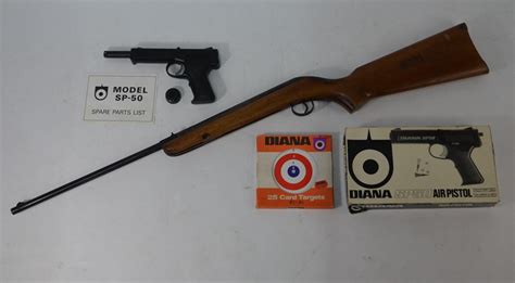 A Diana Model Sp 50 177 Calibre Air Pistol In Original Box Tow A