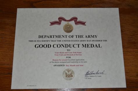 United States Army Commendation Medal Certificate ARCOM Military