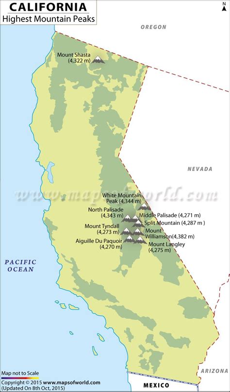 California Mountain Ranges Map California Mountain Ranges