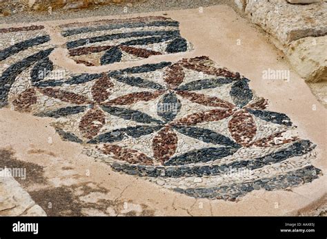 remains  ancient pebble mosaic floor ornament stock photo alamy