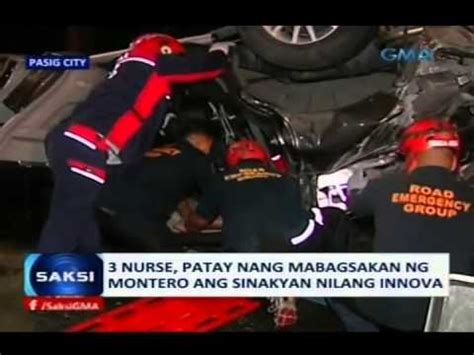 3 Nurse Patay Nang Mabagsakan Ng Montero Ang Sinasakyan Nilang Innova