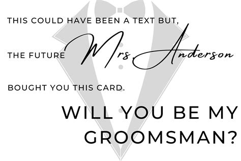 Will You Be My Groomsman Groomsman Proposal Card Funny Etsy