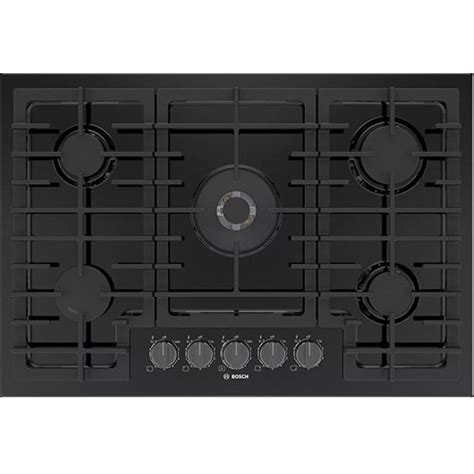 30" Gas Cooktop, black w, black stainless knobs | Bosch Rebate