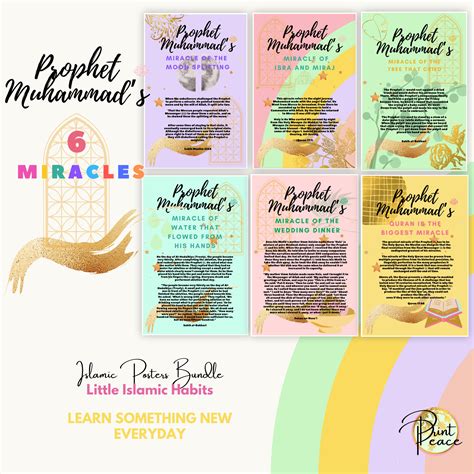 Islamic Posters / the Six Miracles Poster Bundle / Ramadan - Etsy