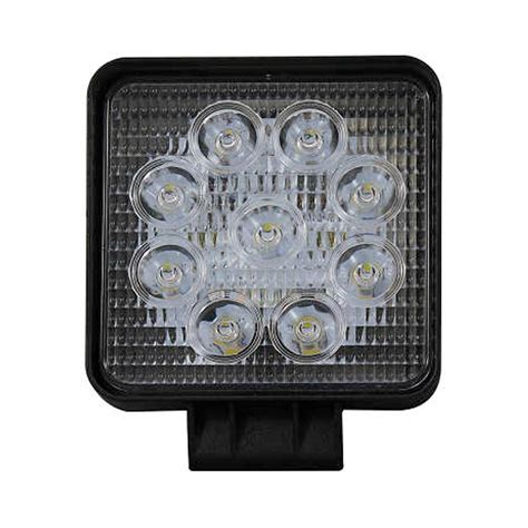 Farol Auxiliar Quadrado 9 Led 6000k 12 24v Fino