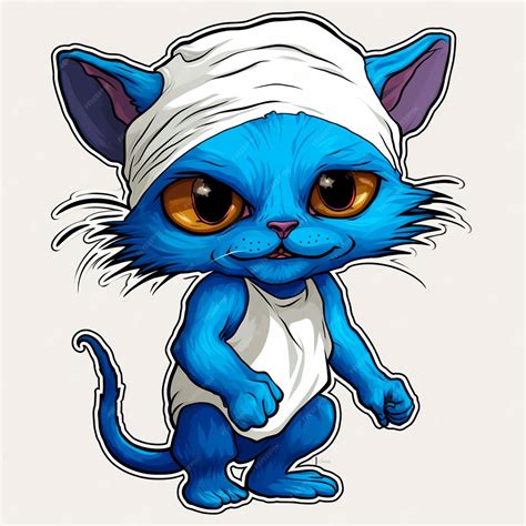 Premium Photo | Blue Smurf Cat meme sticker Shailushai