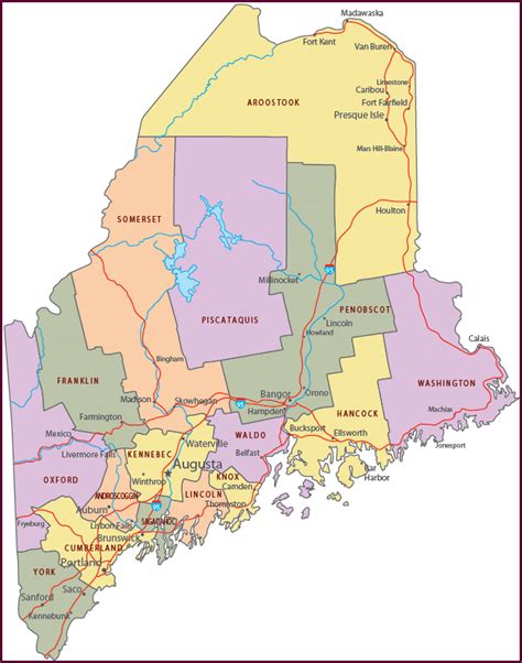 Map Of Maine Travel United States