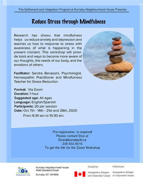 Reduce Stress through Mindfulness - Burnaby Neighbourhood House