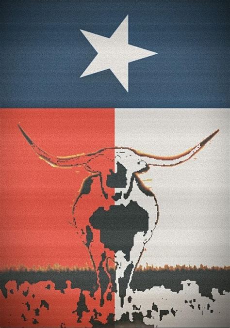 Longhorn with Texas Flag Digital Art by Tracey Cormier - Pixels