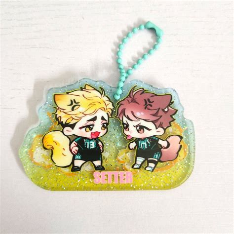 Haikyuu Acrylic Keychain Badge Fan Merch Miya Atsumu Oikawa Tooru