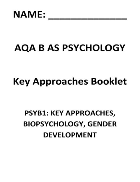 Key Approaches The Biological Approach