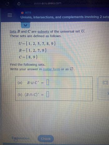 Answered Sets B And C Are Subsets Of The Universal Set U These Sets