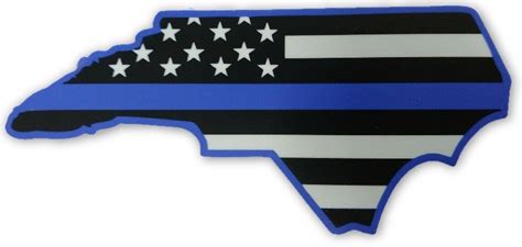 North Carolina State Us Flag Blue Line Decal Frontline Designs Llc