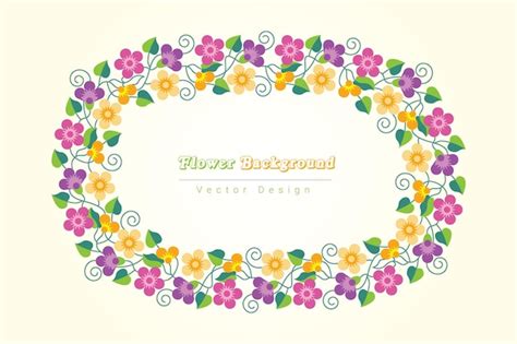 Premium Vector Colorful Flower And Beautiful Leaves Frame And