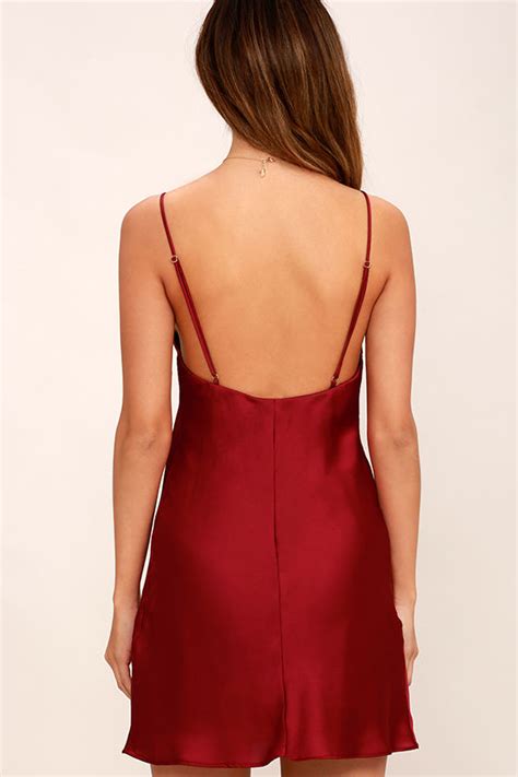 Sexy Wine Red Dress Slip Dress Sleeveless Dress 52 00