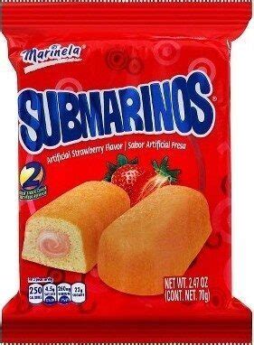 Submarinos strawberry creme filled snack cakes - Marinela